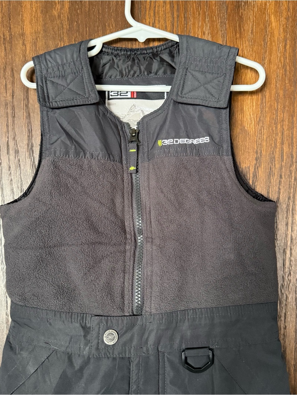32 Degrees Black Fleece Snow Bib